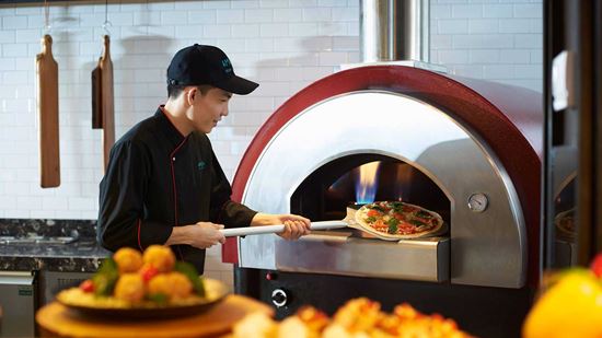 Details of Italian cuisine station at Amaya Food Gallery