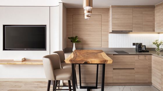 Kitchen Area in Club Two Bedroom Corner Suite - Amari Bangkok