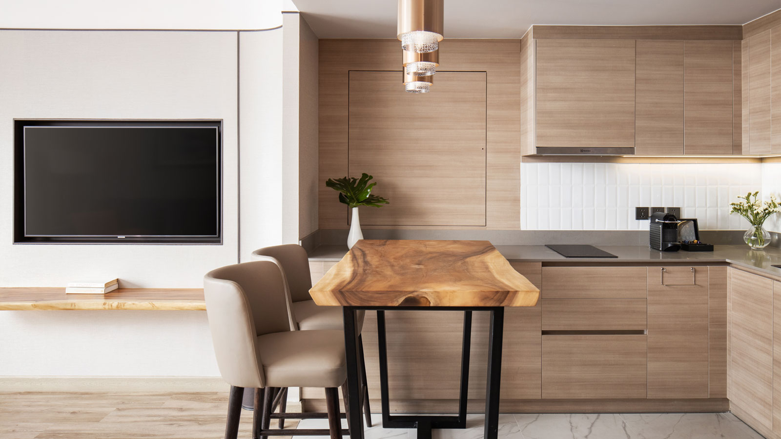 Kitchen Area in Club Two Bedroom Corner Suite - Amari Bangkok