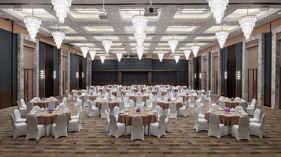 Pacific Grand Ballroom - Round Table Set Up Pacific Grand Ballroom - Round Table Set Up