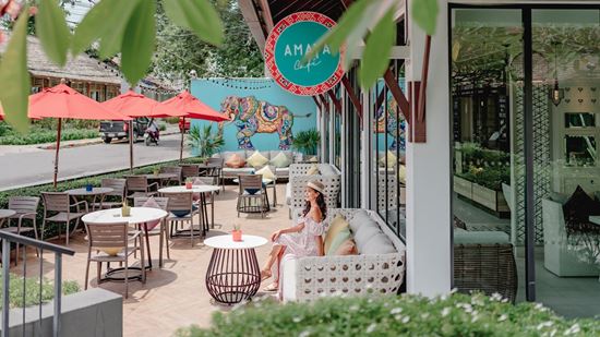 Outdoor seating area at Amaya Café Outdoor seating area at Amaya Café