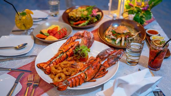 Details of romantic beach dinner Details of romantic beach dinner