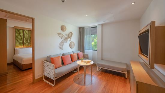 Living Area in Two Bedroom Family Suite Pool View Living Area in Two Bedroom Family Suite Pool View