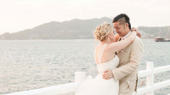 Wedding with ocean view