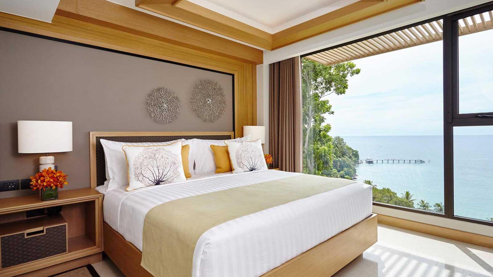 Master bedroom in Club Two Bedroom Suite Ocean View - Amari Phuket