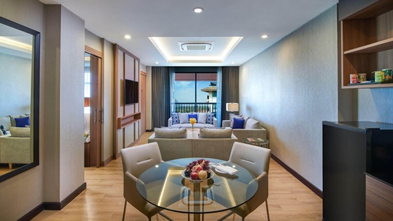 Separate living and dining room in One Bedroom Suite River View with Balcony - Amari Vang Vieng