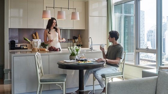 Couple in One Bedroom Corner Suite - Oriental Residence Bangkok