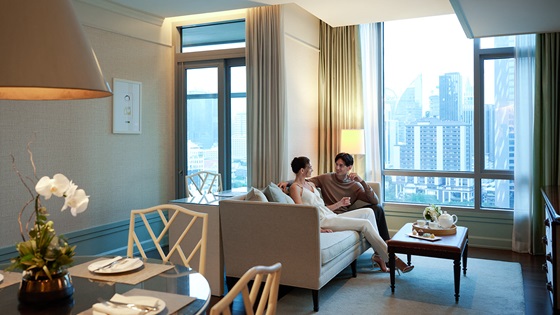 Couple in Two Bedroom Suite - Oriental Residence Bangkok
