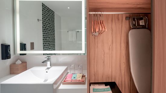 Superior City View Bathroom - Washbasin and Wardrobe