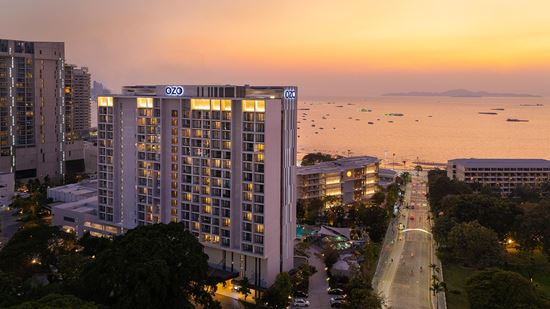 Exterior Ocean View Drone Shot Sunset Exterior Ocean View Drone Shot Sunset