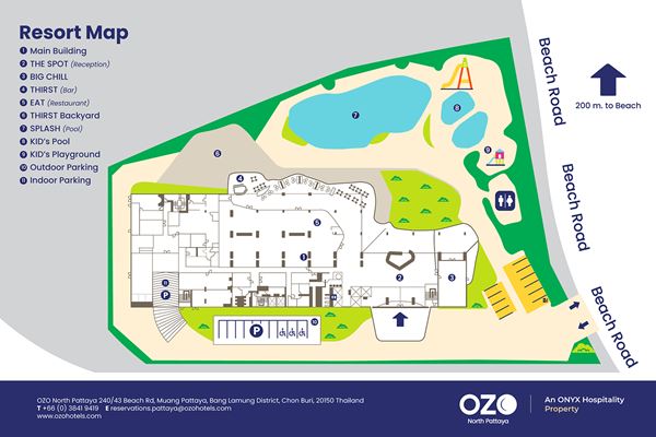 Resort Map - OZO North Pattaya