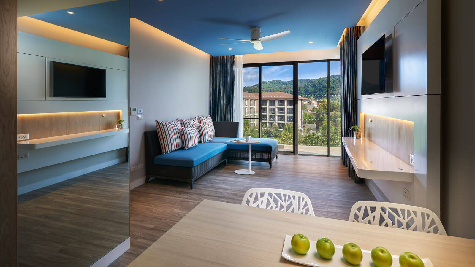 One Bedroom Suite Pool Balcony - Living Area - OZO Phuket