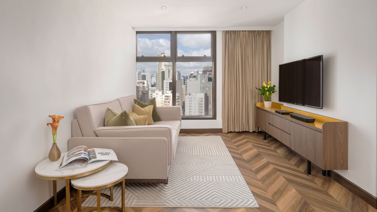 Luxury One Bedroom - Living Room - Shama Central Hong Kong