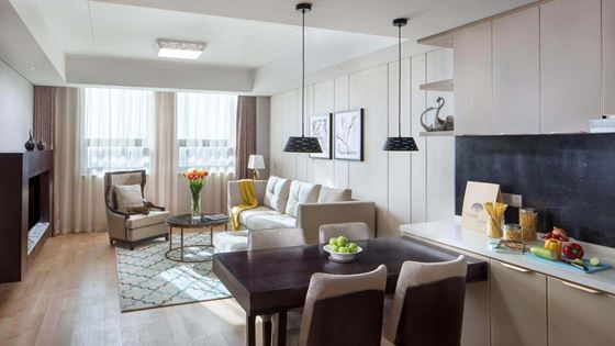 One Bedroom Luxury - Living and Dining Area - Shama Daqing Heilongjiang