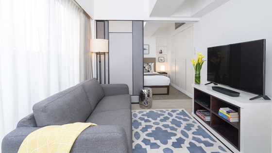 One Bedroom with Balcony - Living Room - Shama Fortress Hill Hong Kong