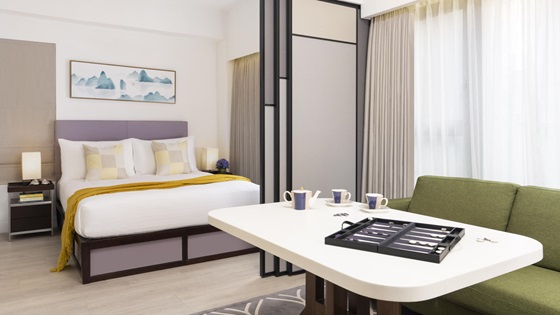 One Bedroom - Living Area and Bedroom - Shama Fortress Hill Hong Kong