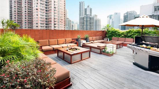 Shama Chill rooftop garden with barbecue area 