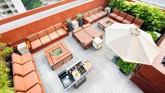 Shama Chill rooftop garden with barbecue area 