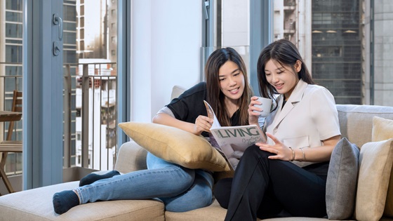 One Bedroom with Balcony - Living Room - Shama Hollywood Hong Kong