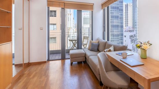 One Bedroom with Balcony - Living Room