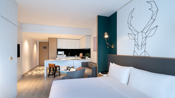 Studio Deluxe King - Overview 1 - Shama Hub New City Changchun