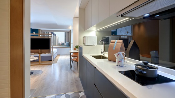 Studio King - Kitchenette - Shama Hub New City Changchun