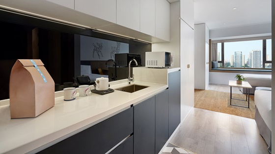 Studio Twin - Kitchenette - Shama Hub New City Changchun