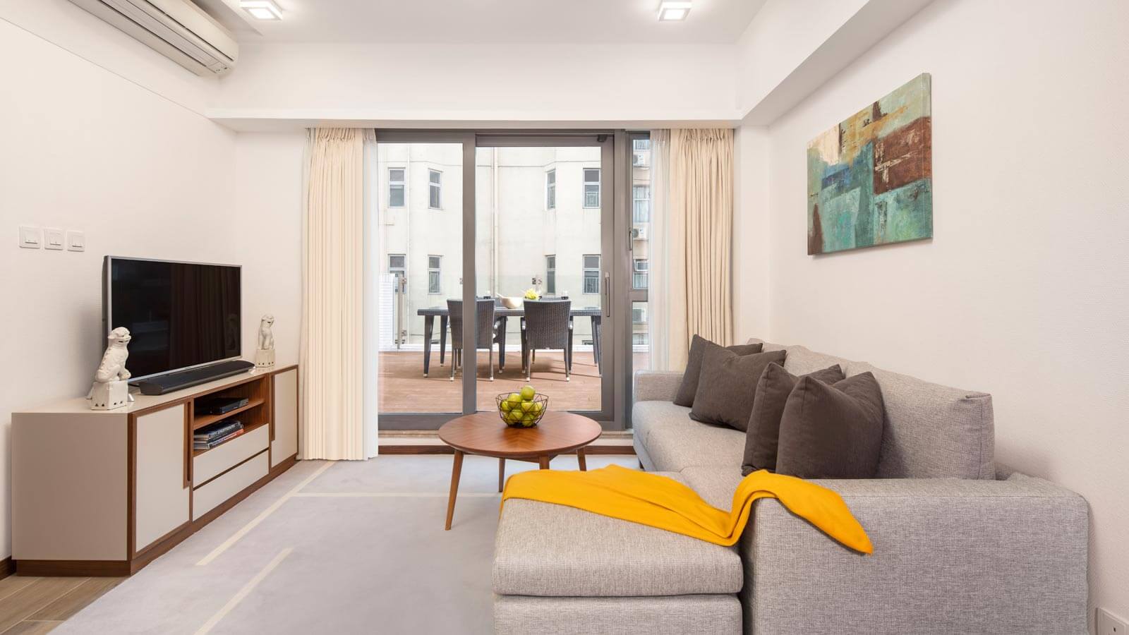 One Bedroom with Two Terraces - Living Room - Shama Island North Hong Kong