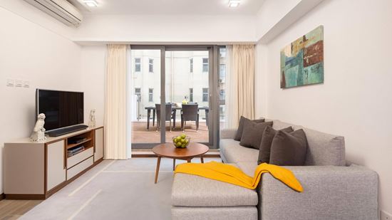 One Bedroom with Two Terraces - Living Room