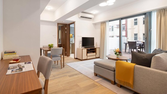 One Bedroom with Two Terraces - Living Room - 샤마 아일랜드 노스 홍콩