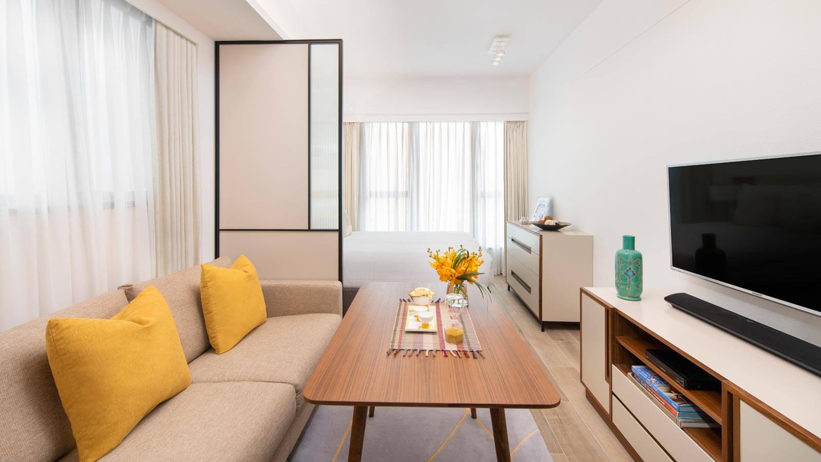 開放式公寓的客廳 - 香港莎瑪港島北服務式公寓 - 香港莎瑪港島北服務式公寓