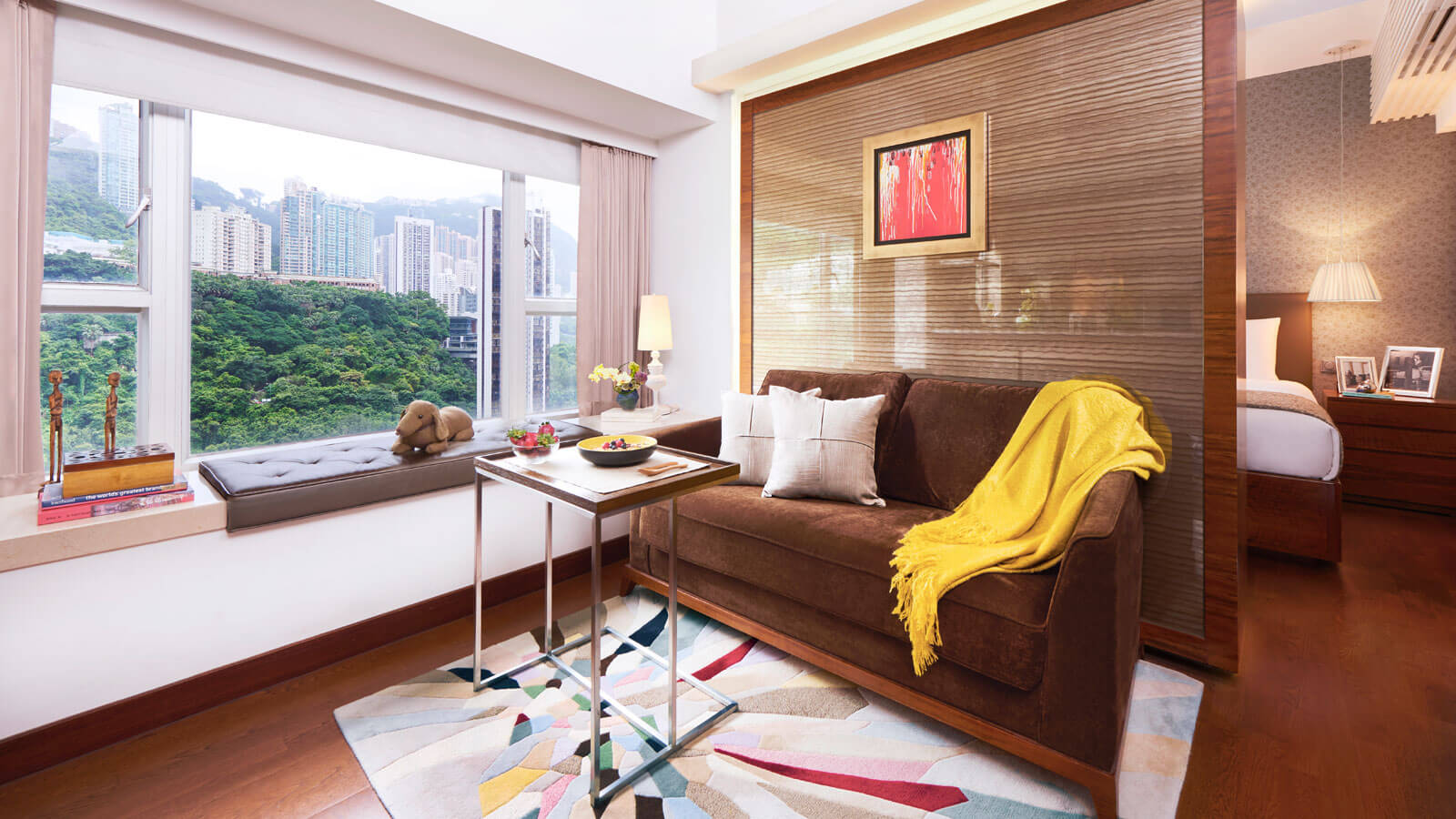 一房單位的客廳  -  香港莎瑪半山服務式公寓  - 香港莎瑪半山服務式公寓