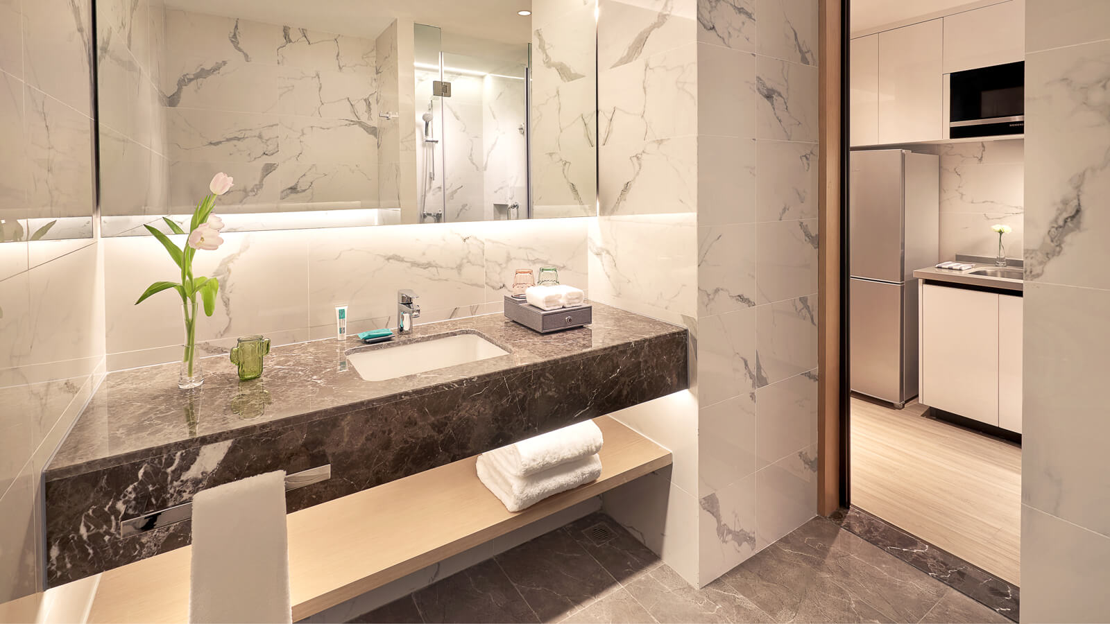 Studio Deluxe - Bathroom - Shama Serviced Apartments Zijingang Hangzhou